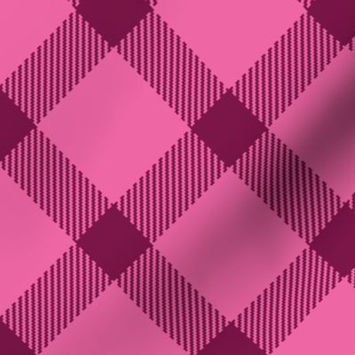 Valentine simple plaid diagonal pink burgundy