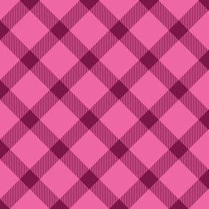 Valentine simple plaid diagonal pink burgundy