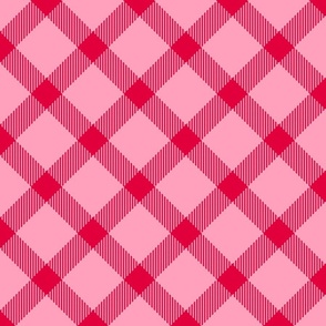 Valentine simple plaid diagonal pink red