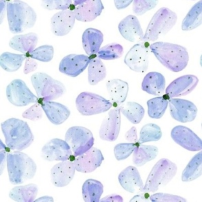 Violet Plump bloom - watercolor lilac pretty florals with dots - painted stylised flowers a562-5