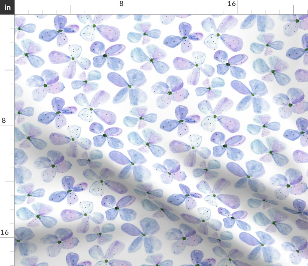 Violet Plump bloom - watercolor lilac pretty florals with dots - painted stylised flowers a562-5