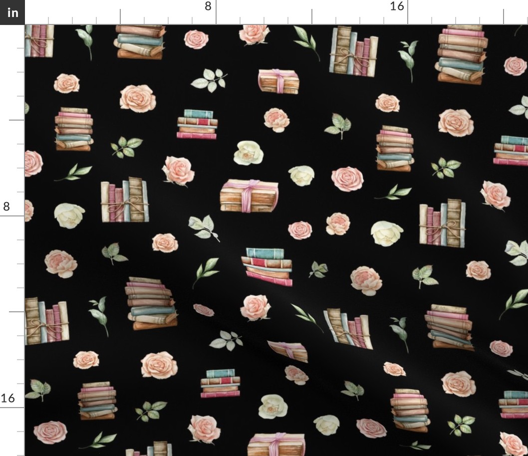 books blush floral black