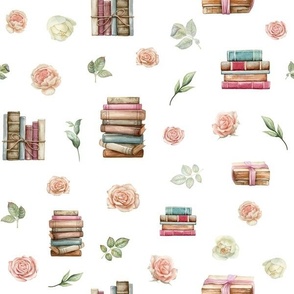 books blush floral