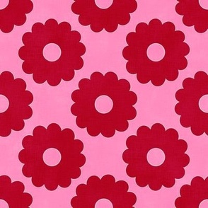 Groovy Red Flowers (pink sorbet) small