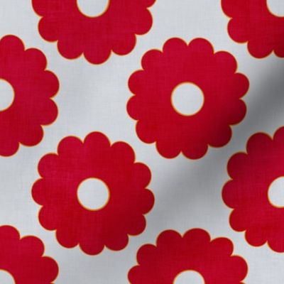 Groovy Red Flowers (ice blue) medium 