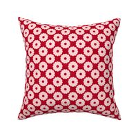 Groovy Peachy Flowers (red) ditsy