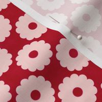 Groovy Peachy Flowers (red) ditsy