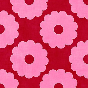 Groovy Pink Sorbet Flowers (red) medium 