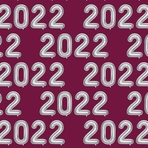 2022 - Happy New Year - balloons - maroon - LAD21