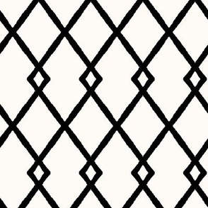 Black and white diamond minimal berber carpet pattern