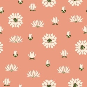 Waterlily floral pattern repeat
