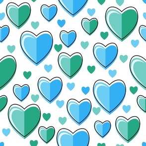 Happy Hearted / Felix / Hearts / Blue Green / Valentine's Day / Large