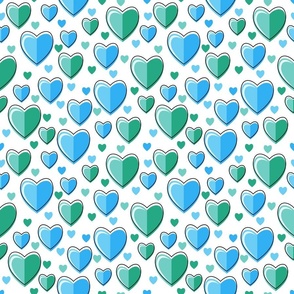 Happy Hearted / Felix / Hearts / Blue Green / Valentine's Day / Medium