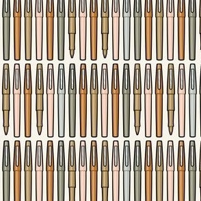 (small scale) felt pens - school supplies - teacher pens - warm neutrals - LAD21