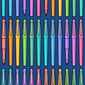 felt pens - school supplies - teacher pens - brights on blue - LAD21