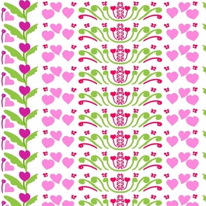 HEARTS AND FLOWERS FABRIC