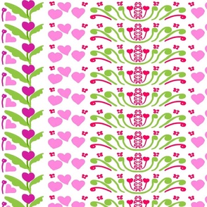 HEARTS AND FLOWERS WALLPAPER