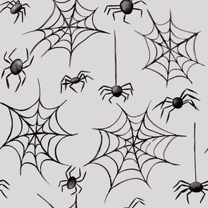 Spiders and Webs Grey - 8" repeat
