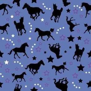 Galloping Horses - Purple and Black
