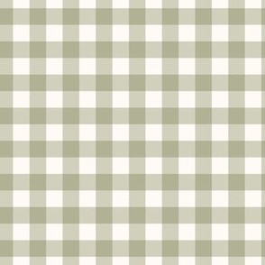1/2" Gingham Plaid Check {Sage Green and White}