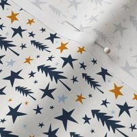 Wish Upon A Star - Ivory Dark Blue Multi Small Scale