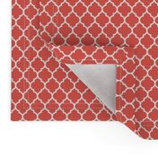 moroccan quatrefoil lattice in coral