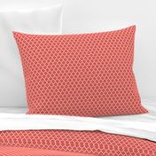 moroccan quatrefoil lattice in coral