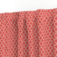 moroccan quatrefoil lattice in coral