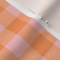 1" Gingham Plaid Check {Orange and Pink}