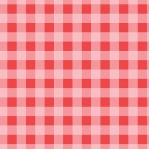 1/2" Gingham Plaid Check {Pink and Red}