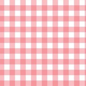 1/2" Gingham Plaid Check {Pink and White}