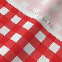 1/2" Gingham Plaid Buffalo Check {Red and White} 