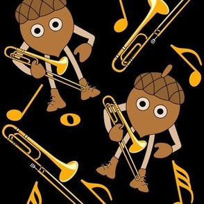 Trombone Nut Orange Music Notes