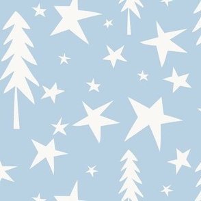 Wish Upon A Star - Fog Light Blue Large Scale