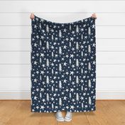 Wish Upon A Star - Navy Blue Ivory Jumbo Scale