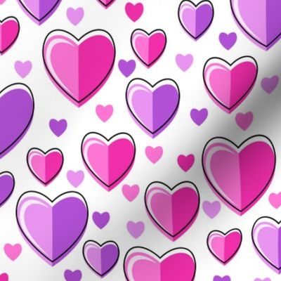 Happy Hearted / Joy /Hearts / Lavender Magenta / Valentine's Day / Medium