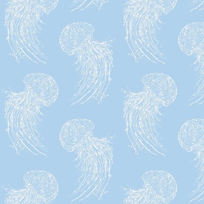 Dancing Jelly Fish in Pastel Blue