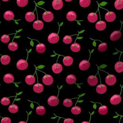 Cherry Scatter on Black - Small Scale