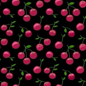Cherry Scatter on Black - Small Scale