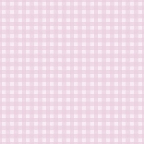 gingham poppies small scale - pastel pink