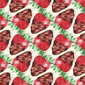 Chocolate Dipped Strawberries - on cream 