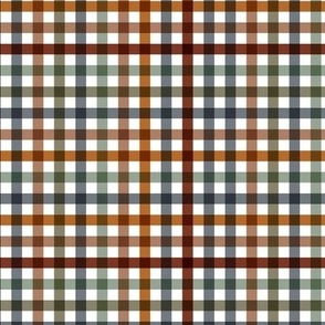 Little winter plaid gingham and boho vibes plaid tartan design minimalist basic checkered squares in neutral blue green brown 