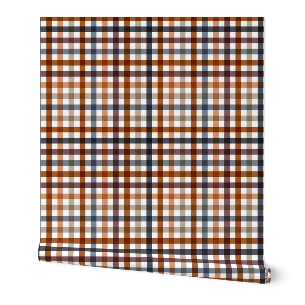 Little winter plaid gingham and boho vibes plaid tartan design minimalist basic checkered squares in moody earthy tones fall 