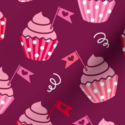 Valentine's cupcakes party burgundy