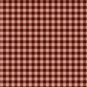 Little winter winter picnic plaid gingham and boho vibes plaid tartan design minimalist basic checkered squares in neutral rust brown on blush pink seventies vintage palette
