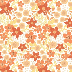 Retro Floral S - Orange