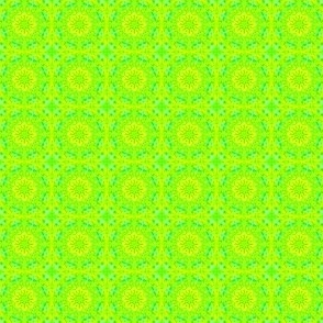 Mini Prints: Yellow Posy on Lime Green - 1in x 1in
