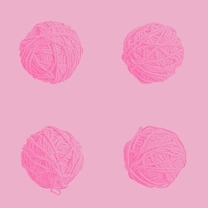 little yarn balls - summercolors pink on pink
