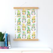 Watercolor Easter Spring gnomes 22 wood