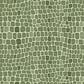 geometric crocodile skin in green